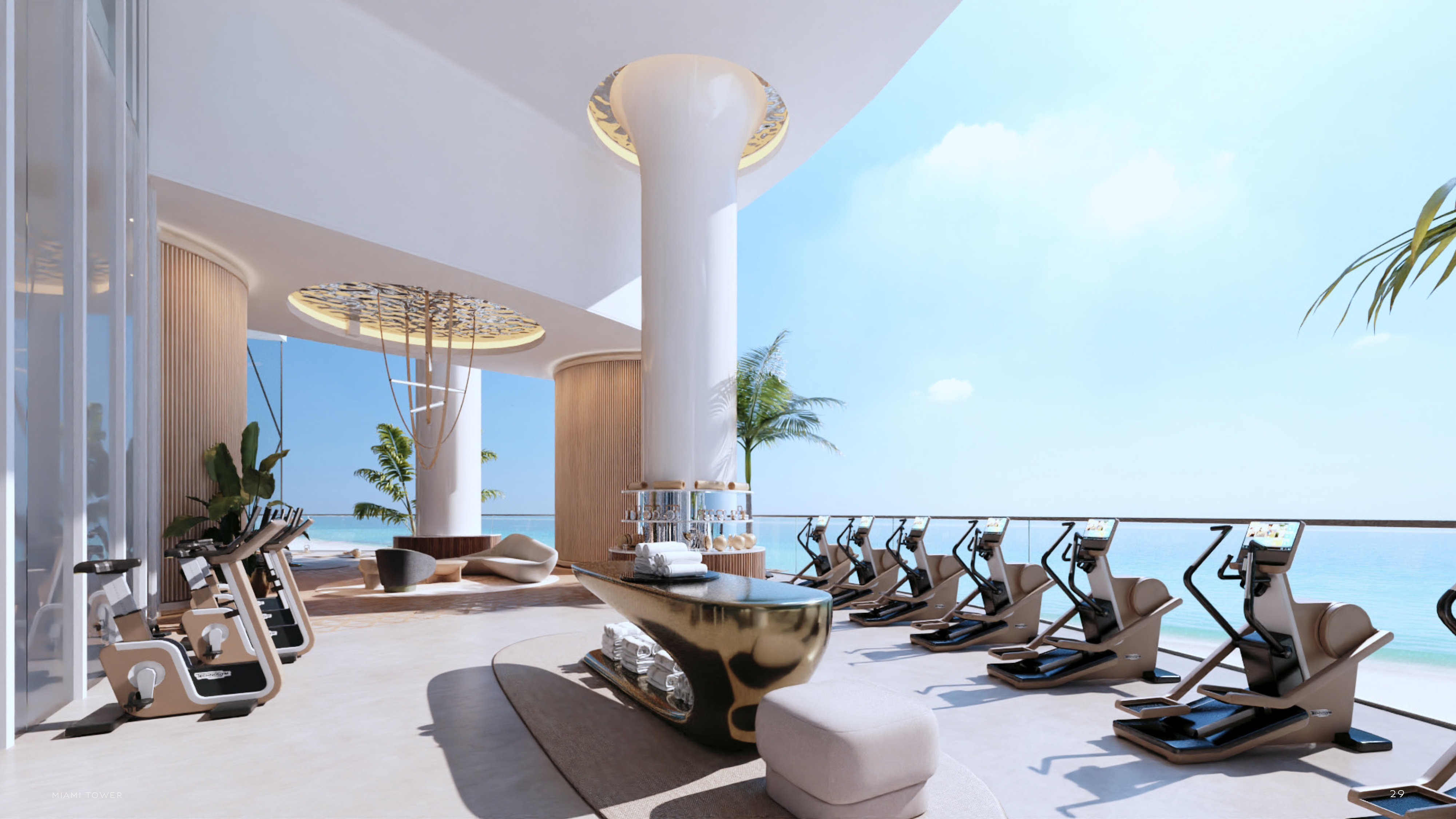 Bentley Residences amenities include fitness center in Sunny Isles luxury real estate