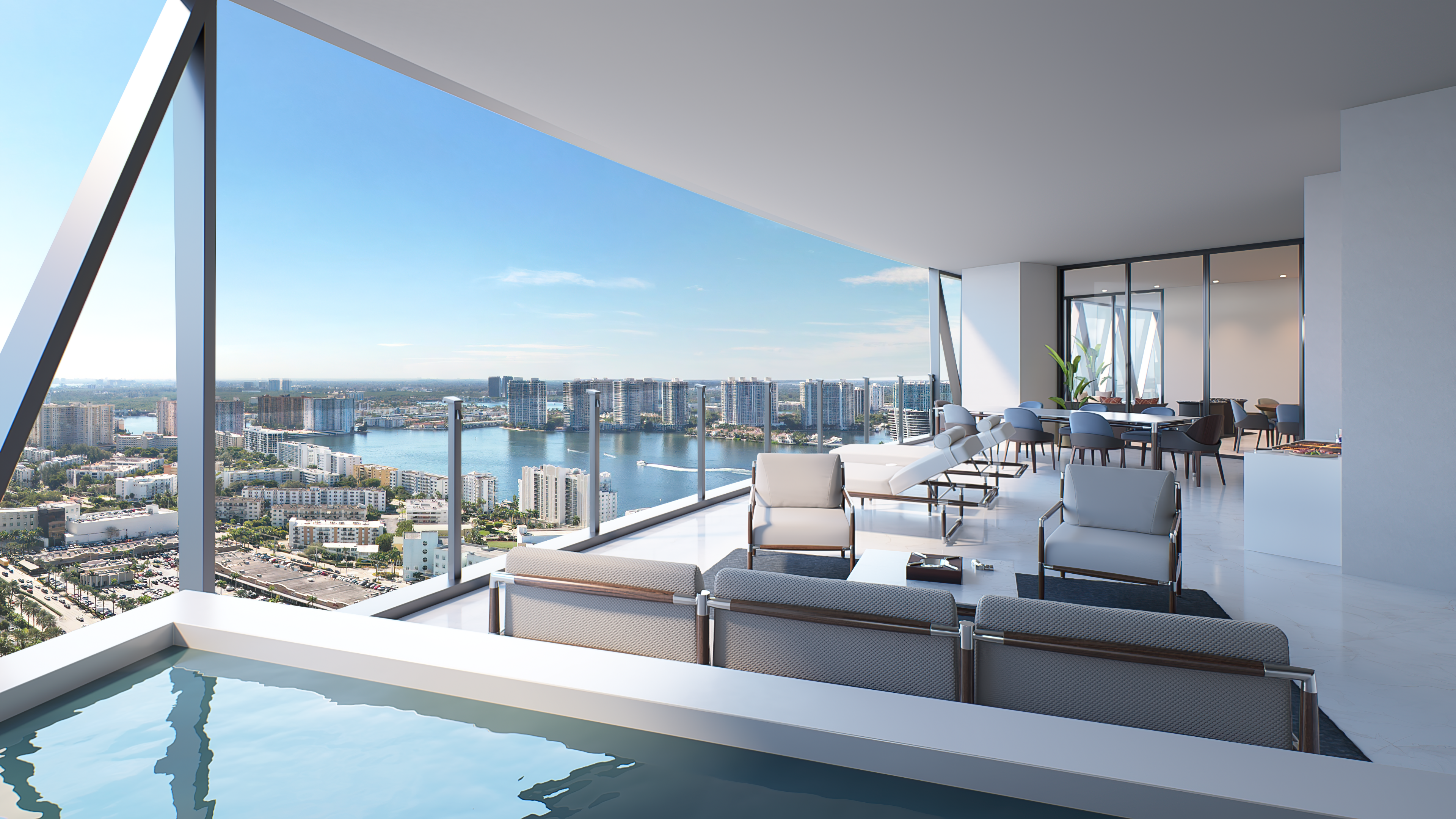  Bentley Residences amenities include oceanfront terraces in Bentley Miami Condos