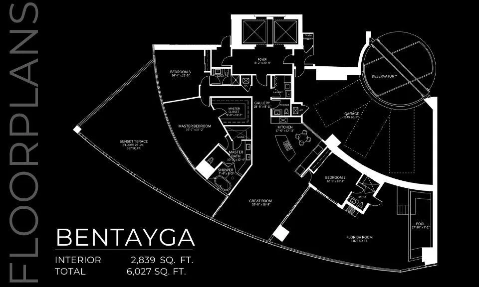 Sunny Isles luxury real estate floor plans of Bentley branded residences