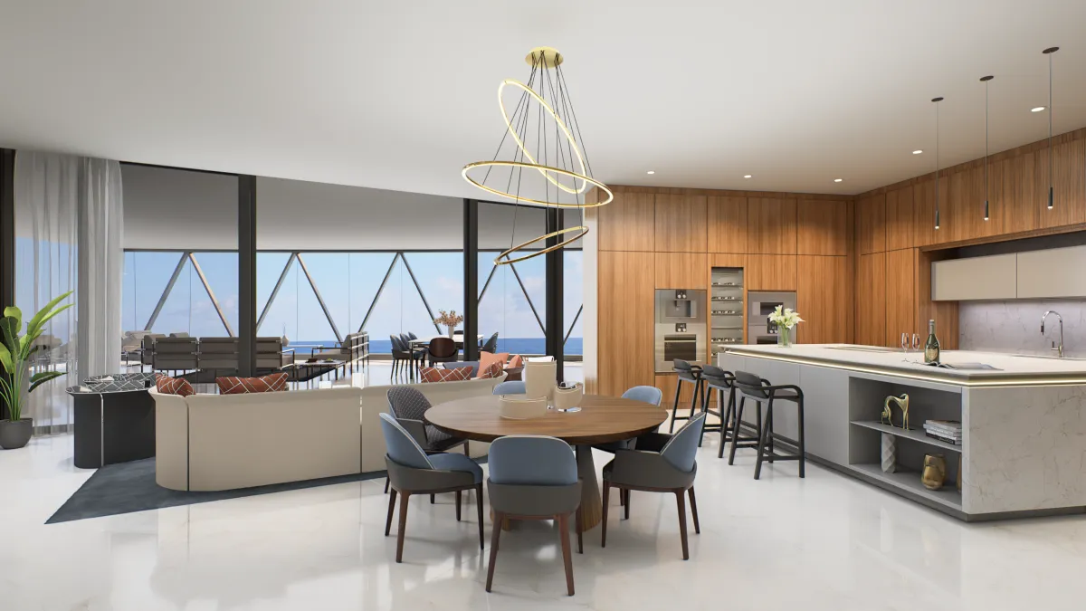  Miami condos with private garages and kitchen in Bentley Residences Miami