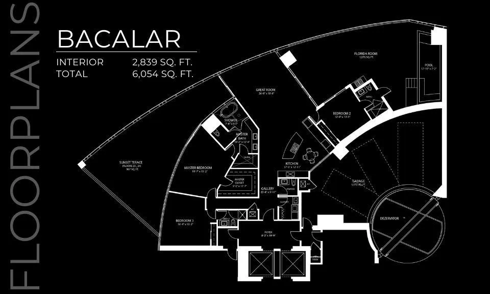 Bentley Residences Miami floor plans with private garages